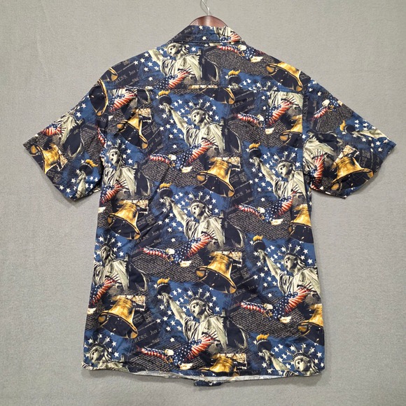 American Legacy Mens Short Sleeve Button Up Patriotic Shirt Size Small - Picture 4 of 6